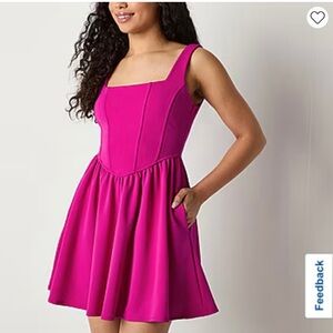 Emerald Sundae Passion Pink Dress With Pockets NWT Sz Small